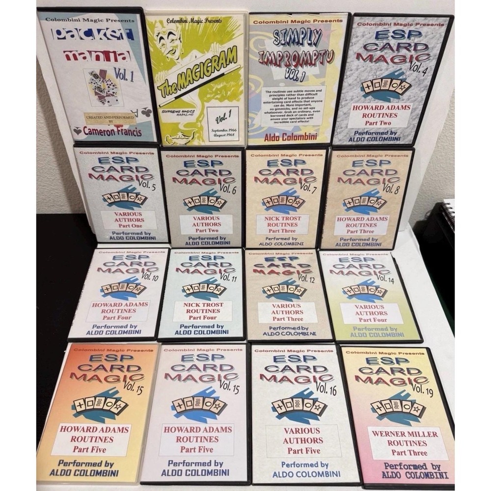 Aldo Colombini Magic Presents ESP Card Magic Instructional 16 DVD Mega Lot *READ